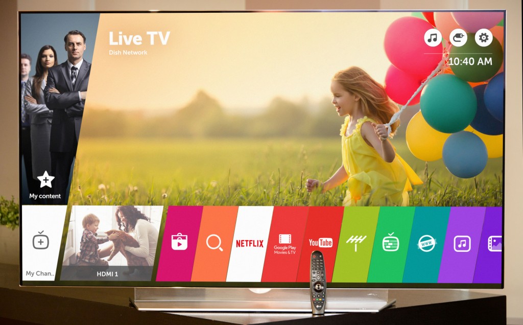 An LG Smart TV operating the LG webOS 3.0 platform.