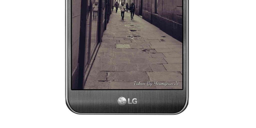 The front bottom half of the LG X cam in Titan Silver