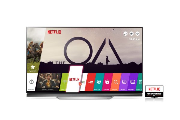 A Netflix Recommended LG TV launching the Netflix app.