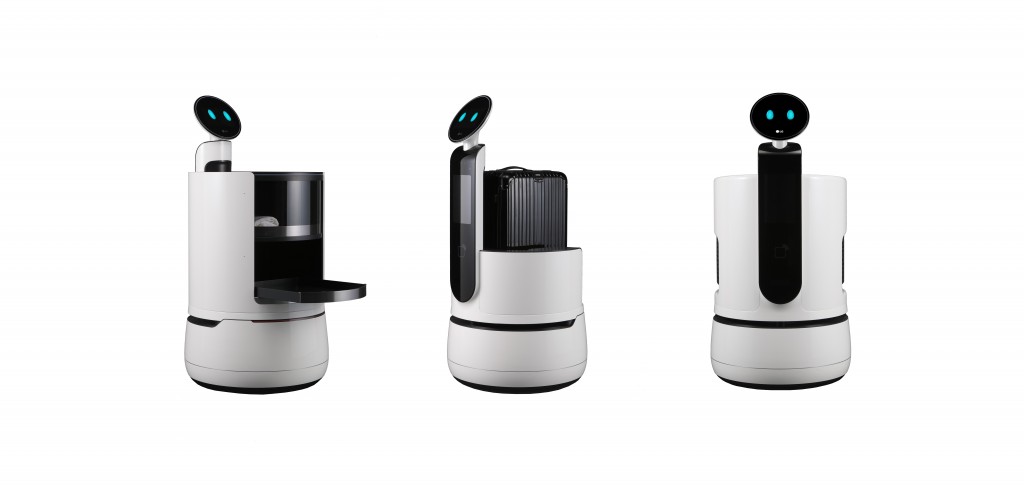 Image of CLOi robot lineup: Serving Robot, Porter Robot and Shopping Cart Robot