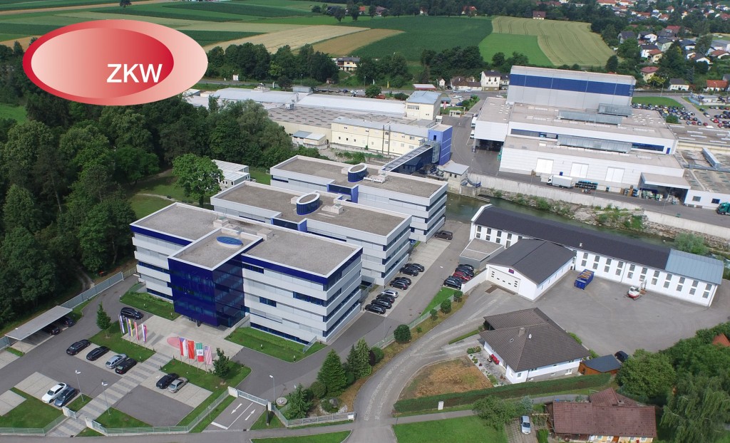 An aerial view of the premium automotive lighting company ZKW Group’s Headquarters.
