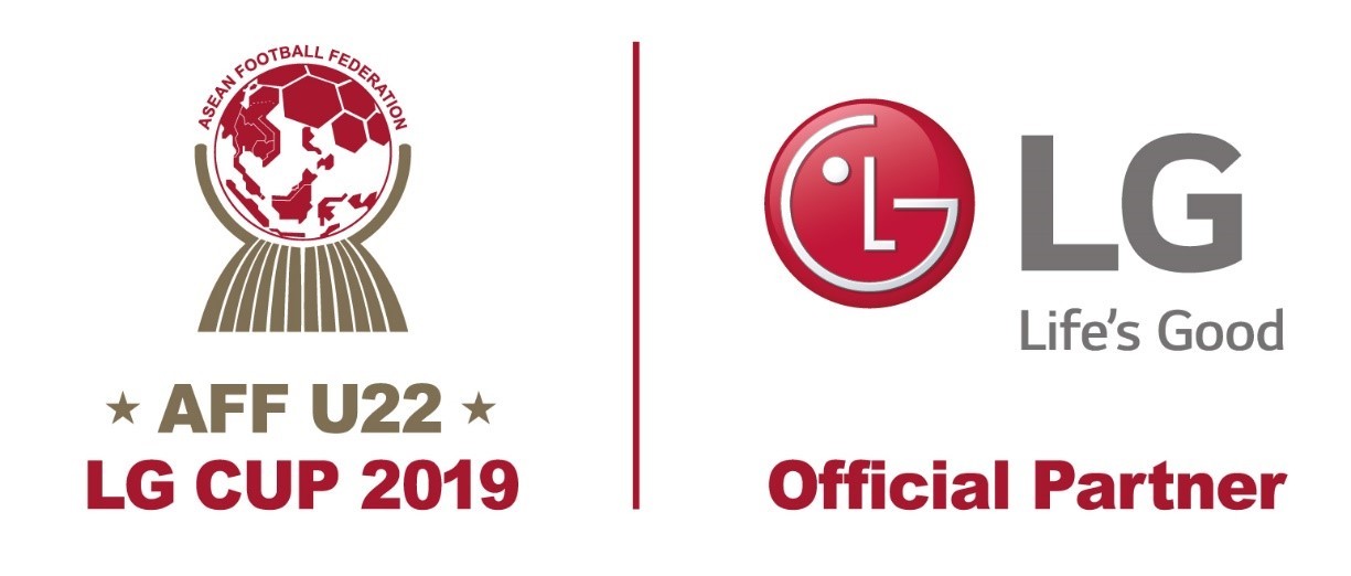 The official logo of the ASEAN Football Federation U-22 Championship on the left and the logo of LG Electronics on the right