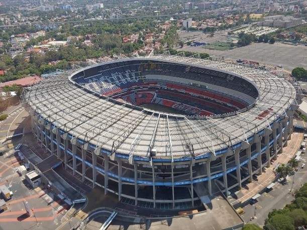 A top view of the Estadio Azteca taken by the LG Q60 smartphone