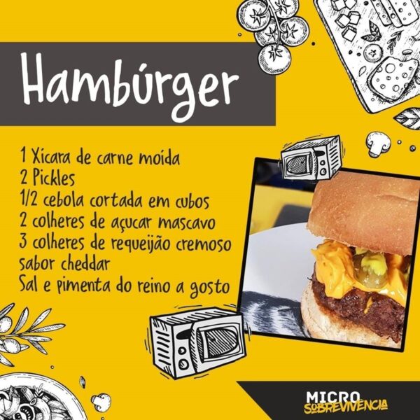 A hamburger recipe listing every ingredient needed for the cook-along video