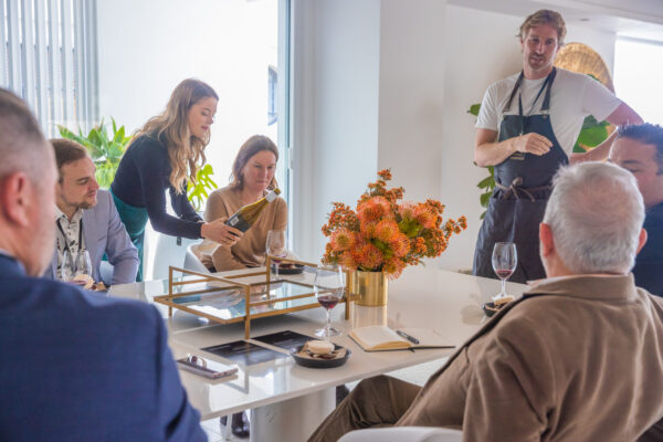 Chef Darren Robertson and Alex Anderson, Good Pair Days’ sommelier, meet guests at their table during LG’s Connecting Australia campaign