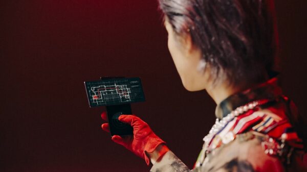 Taeyong, member of K-pop supergroup SuperM, checking the map on his LG WING in Swivel Mode during SuperM's music video