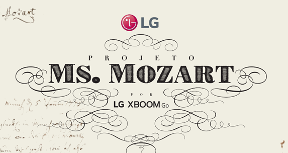 A promotional image for the 'Ms. Mozart' project with LG XBOOM Go which was carried out by LG Electronics in Brazil.