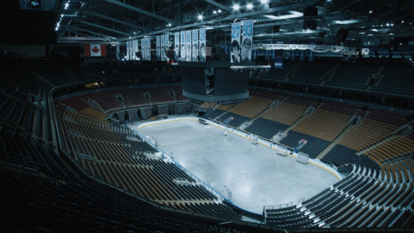  A wide-angle shot of the Scotiabank Arena, home to the NBA’s Toronto Raptors and NHL’s Toronto Maple Leafs.