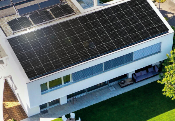 LG NeON H solar panel installed on the top of a residential building