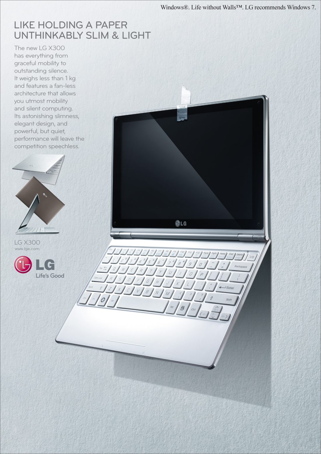 A promotional poster for the LG X300