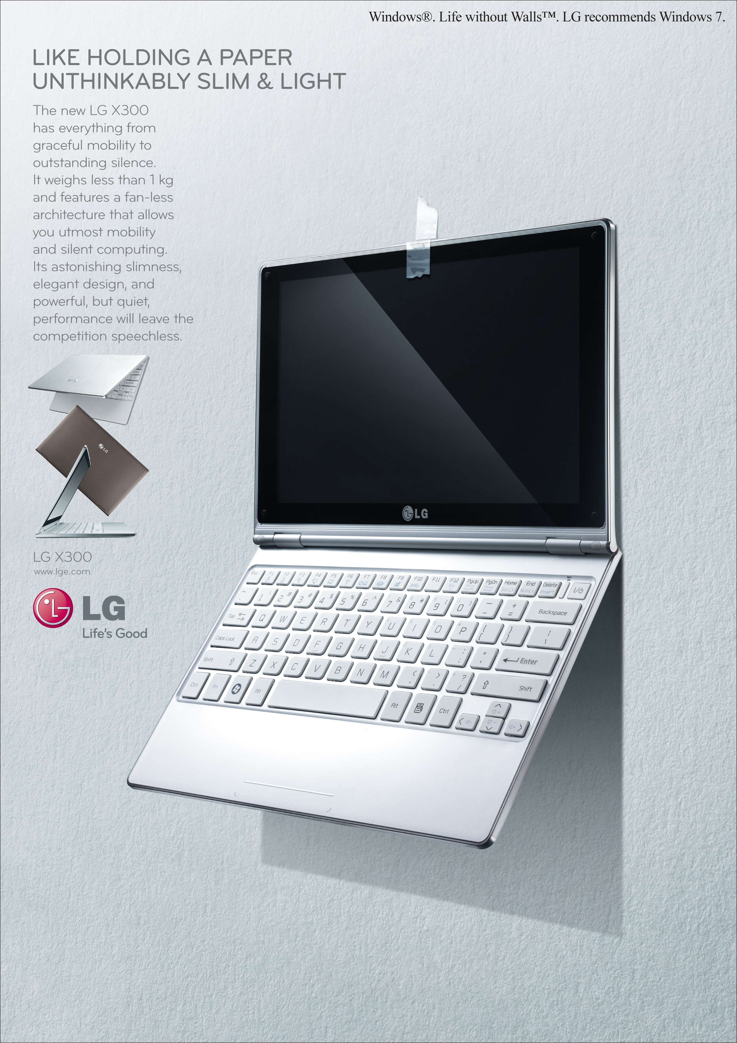 A promotional poster for the LG X300