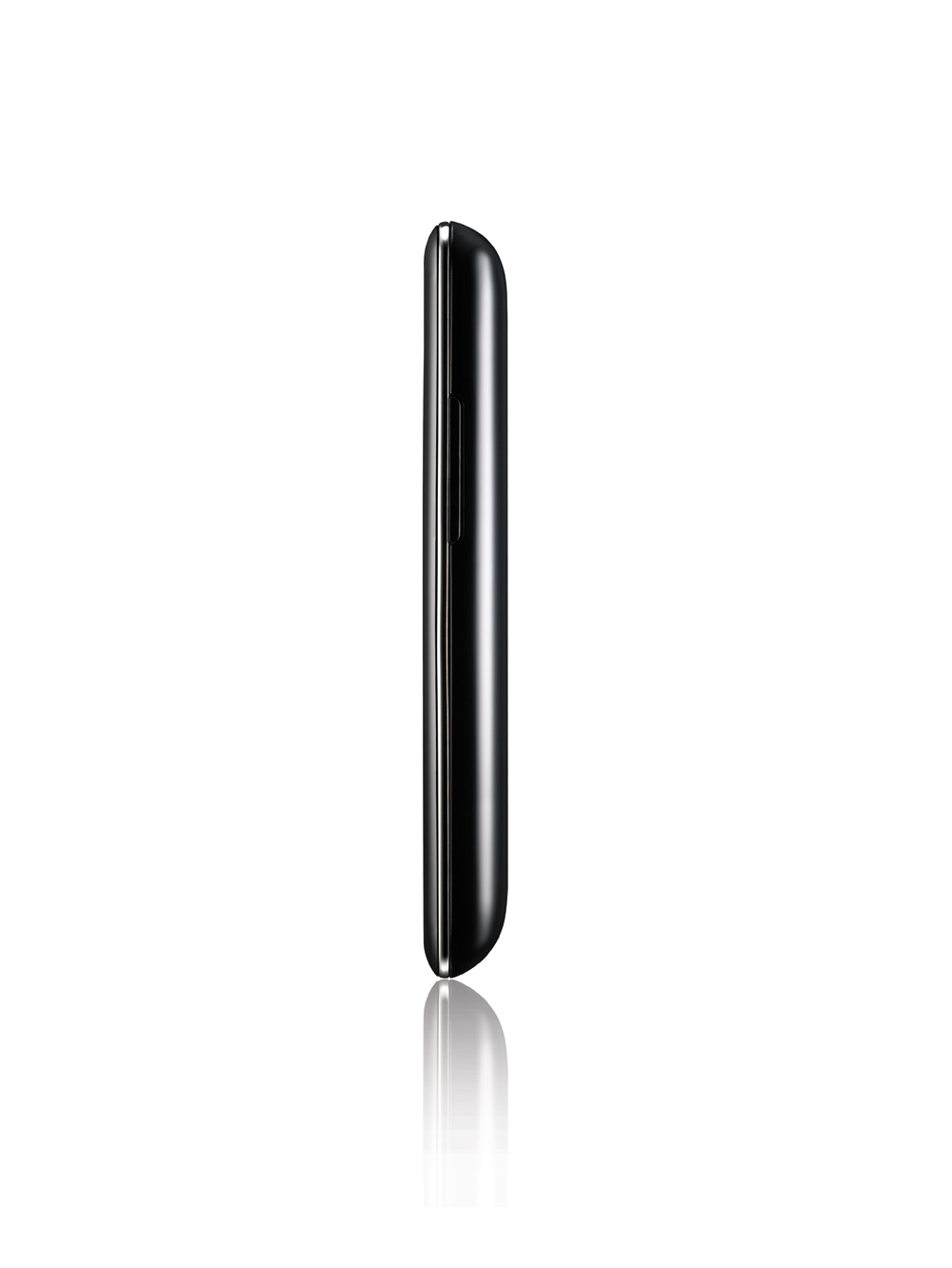 Side view of the LG Optimus Chic’s right side, displaying its side buttons