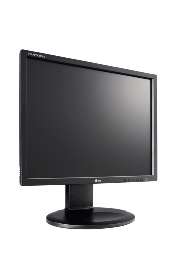 The LG E10 LED Monitor facing 30-degrees to the right