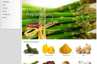 Screenshot of LG’s online cooking portal ‘in the pantry’ section, with options to learn more about Asparagus, Zucchini and Garlic among others