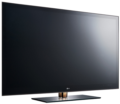 A left-side view of LG’s 72-inch FULL LED-backlight LCD 3D TV model LZ9700