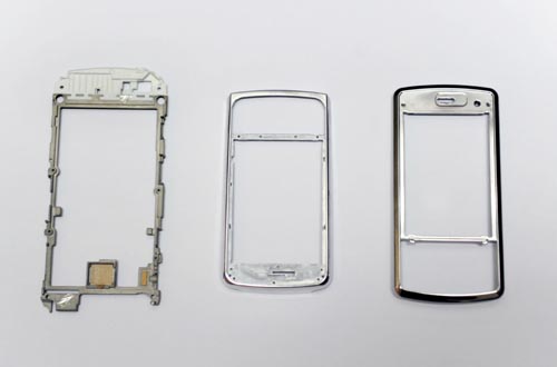 A teardown image of mobile phones to show where all the conventional magnesium is used inside