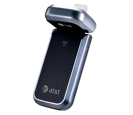 Front view of LG Adrenaline (different color?) with the lid open exposing the USB connector