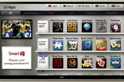 A screenshot of the new LG SmartTV platform home screen