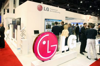 LG’s commercial air conditioning solutions on display at an HVAC-specialized trade show