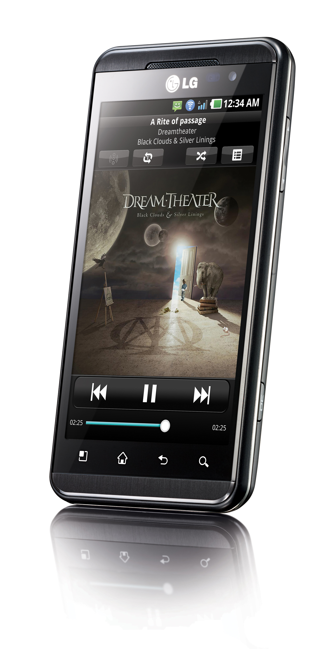 A 30 degrees clockwise view of the LG Optimus 3D