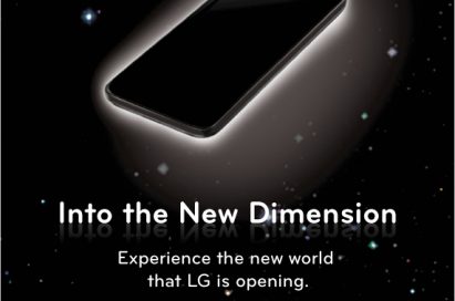 Invitation to the LG Optimus 3D Press Conference with a silhouette of a new device and the slogan, ‘Into the New Dimension’