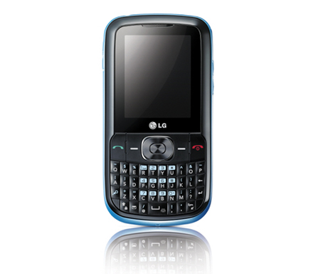 A front view of the LG C100 / C105 in black and blue