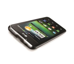 The LG Optimus 2X as if laid on a table