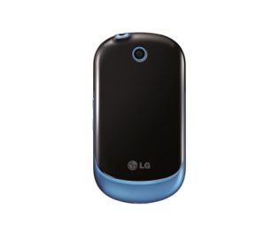 Rear view of the blue LG Optimus Chat