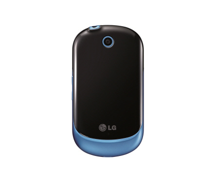 Rear view of the blue LG Optimus Chat