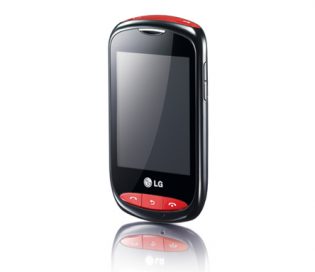 Front view of the LG Wink Style in black