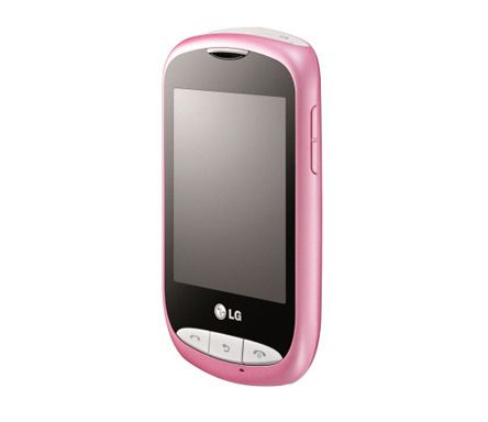 Front view of the LG Wink Style in pink