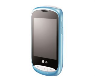 Front view of the LG Wink Style in sky blue