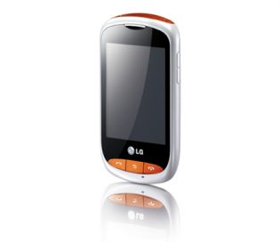 Front view of the LG Wink Style in white