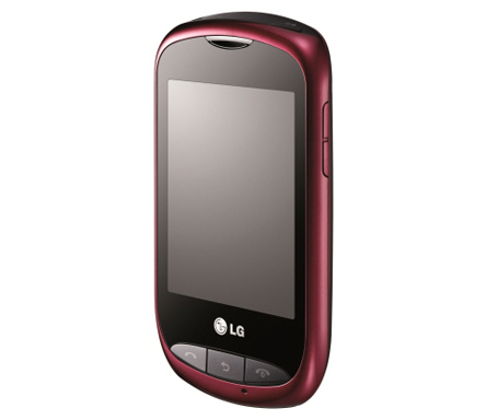 Front view of the LG Wink Style in wine