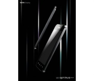 Promo shot of the LG Optimus black using two side-angle views