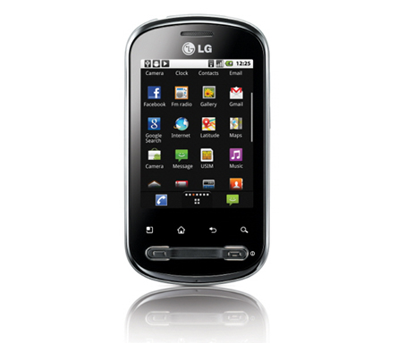 Front view of the LG Optimus Me