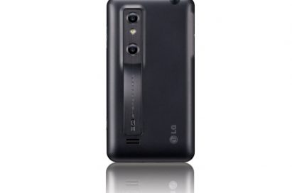 Rear view of the vertical LG Optimus 3D