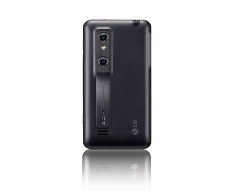 Rear view of the vertical LG Optimus 3D