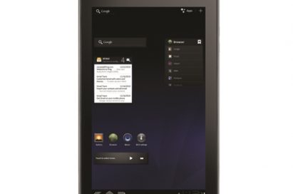 Front view of the LG Optimus Pad in its vertical position