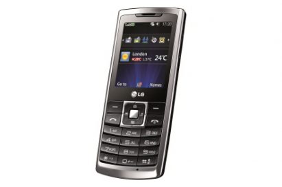 Front view of the LG S310 with a black keypad