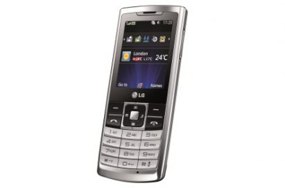 Front view of the LG S310 in silver color