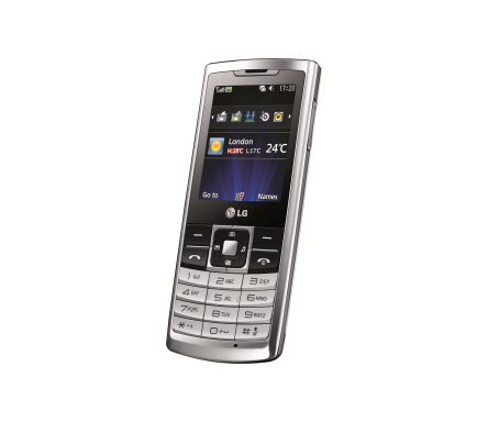 Front view of the LG S310 in silver color