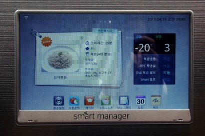 A screenshot of the LG DIOS smart refrigerator’s smart manager display