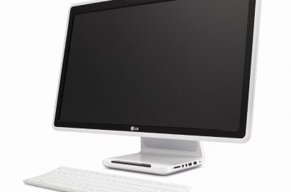 Close up view of the LG ALL-IN-ONE PC facing 15 degrees to the left