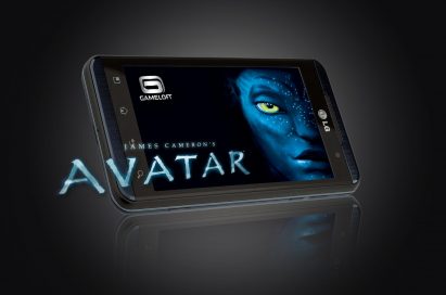 Gameloft’s Avatar game image is displayed on LG Optimus 3D