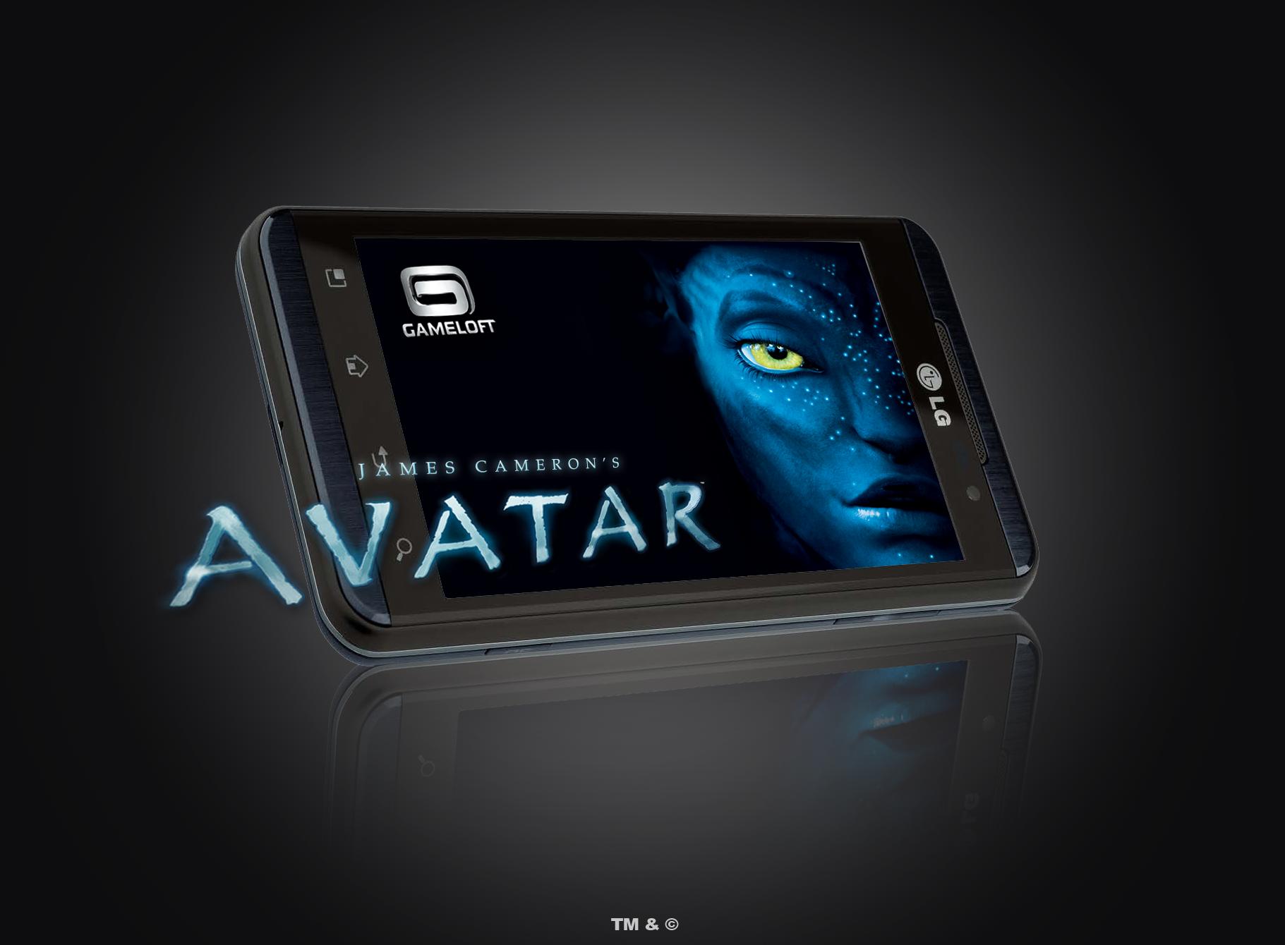 Gameloft’s Avatar game image is displayed on LG Optimus 3D