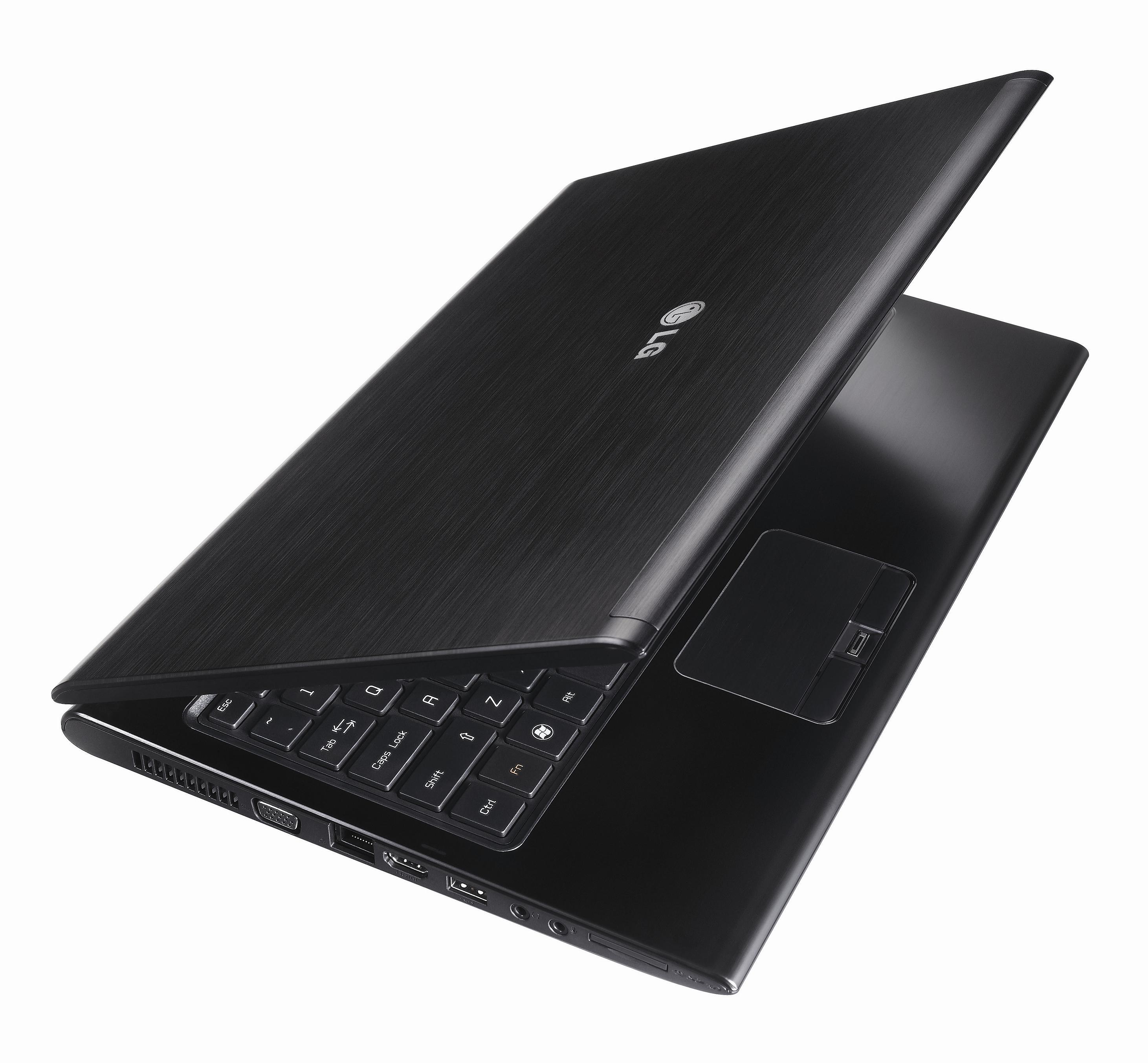 LG 3D Notebook LGA530 with the display half open