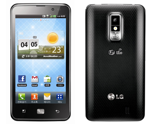 Front and rear views of LG Optimus LTE