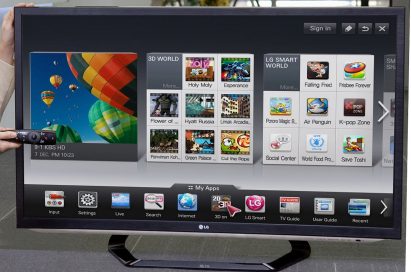 LG’s newest Smart TV features displayed on a 2012 LG CINEMA 3D Smart TV