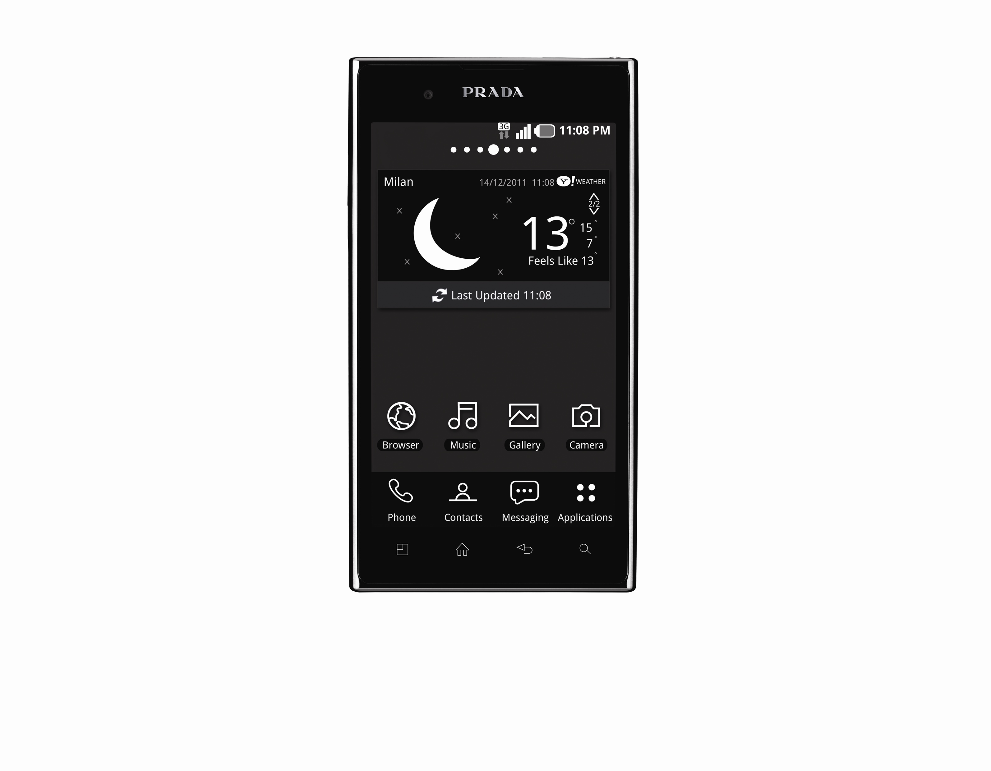 Front view of PRADA phone by LG 3.0